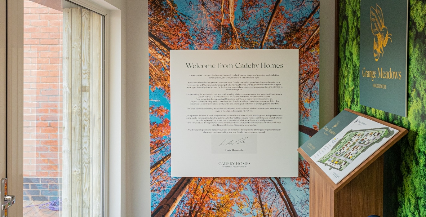 Cadeby Homes at Grange Meadows Marketing Suite Interior and Signage